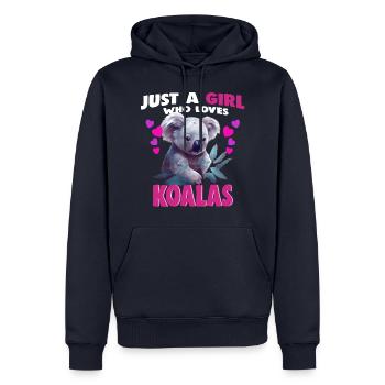 Just a Girl who Loves Koalas - Männer Premium Bio Hoodie - Navy - Vorne - Nico (187cm)