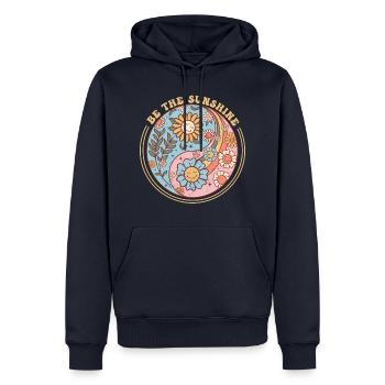Soyez le soleil - Sweat à capuche Premium bio Homme - bleu marine - Devant - Nico (187cm)