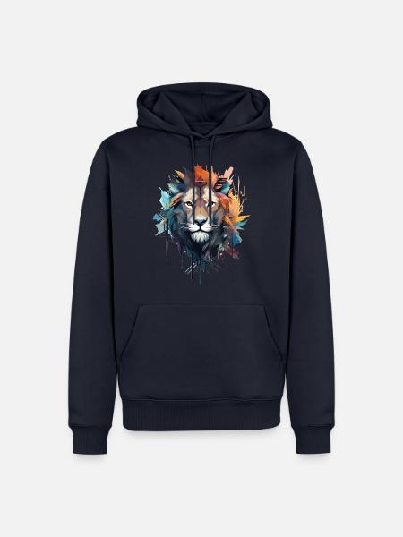 Artistic Lion - Men’s Premium Organic Hoodie - navy