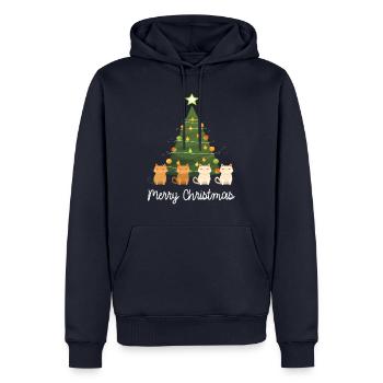 Merry Christmas 4 cats - Männer Premium Bio Hoodie - Navy - Vorne - Nico (187cm)