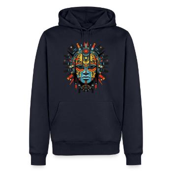 Flower Moon - Men’s Premium Organic Hoodie - navy - Front - Nico (187cm)