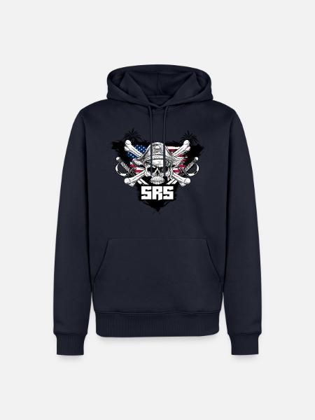 SRS Pirat Skull Logo - Männer Premium Bio Hoodie - Navy