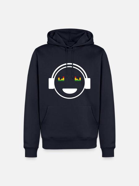 Audio Phil Smiley Kopfhörer Musik Liebhaber Weiss - Männer Premium Bio Hoodie - Navy