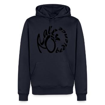 Conception d'obéissance de rallye pour le sport canin avec chien - Sweat à capuche Premium bio Homme - bleu marine - Devant - Nico (187cm)