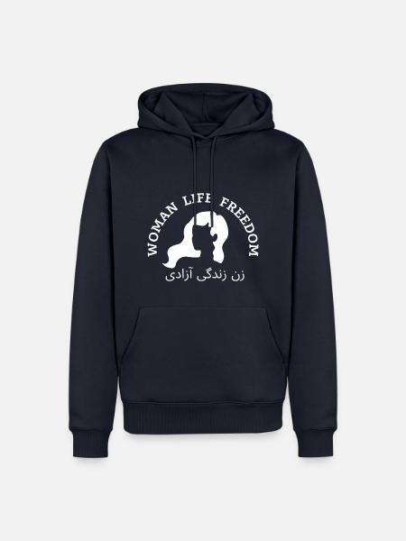 Woman Life Freedom, Iran, Zan Zendegi Azadi - Männer Premium Bio Hoodie - Navy