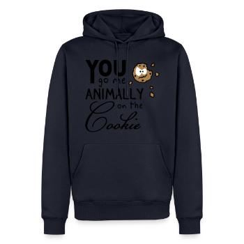 You go me on the cookie - Männer Premium Bio Hoodie - Navy - Vorne - Nico (187cm)