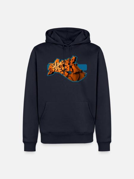 Shock perfektes 3D Graffiti Orange - Männer Premium Bio Hoodie - Navy
