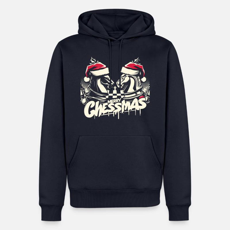 Joyeux Chessmas Échecs Noël - Sweat à capuche Premium bio Homme - bleu marine