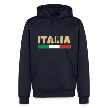 Italien, italienische Flagge - Männer Premium Bio Hoodie - Navy - Vorne - Nico (187cm)