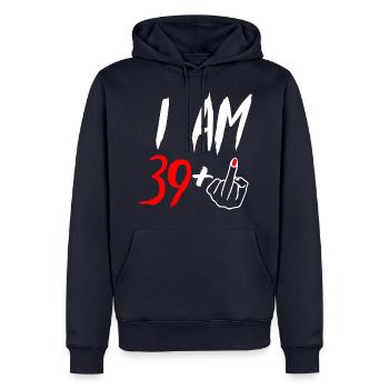 40 Jahre Frau 40. Geburtstag Bday Party Geschenk - Männer Premium Bio Hoodie - Navy - Vorne - Nico (187cm)