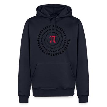 pi mathématiques π science spirale sans fin - Sweat à capuche Premium bio Homme - bleu marine - Devant - Nico (187cm)