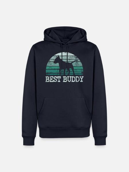 Bullterrier Vintage Hundeliebhaber Geschenk - Männer Premium Bio Hoodie - Navy