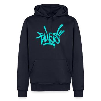 Elias Graffiti Name T Shirt - Männer Premium Bio Hoodie - Navy - Vorne - Nico (187cm)