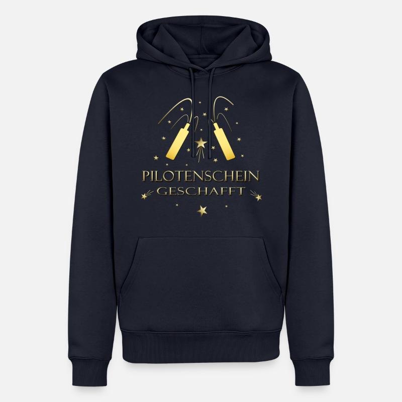 Pilotenschein Pilot Pilotenausbildung PPL - Männer Premium Bio Hoodie - Navy