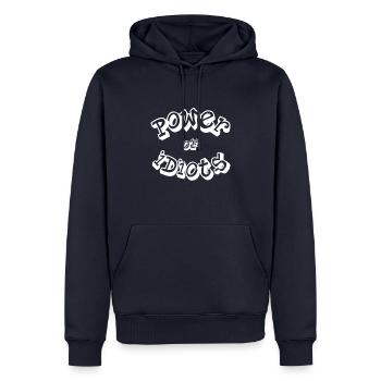 Power of idiots - Männer Premium Bio Hoodie - Navy - Vorne - Nico (187cm)