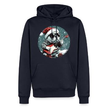 French Bulldog Dog Christmas Rocker Git - Men’s Premium Organic Hoodie - navy - Front - Nico (187cm)
