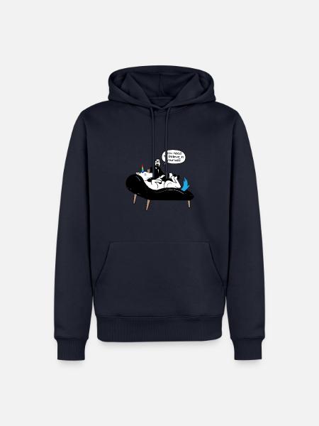 Therapeut Einhorn glaubt nicht an sich selbst. - Männer Premium Bio Hoodie - Navy