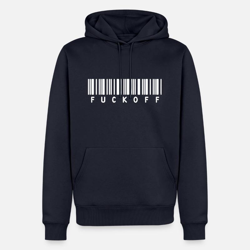 Fuck off Barcode - Sweat à capuche Premium bio Homme - bleu marine