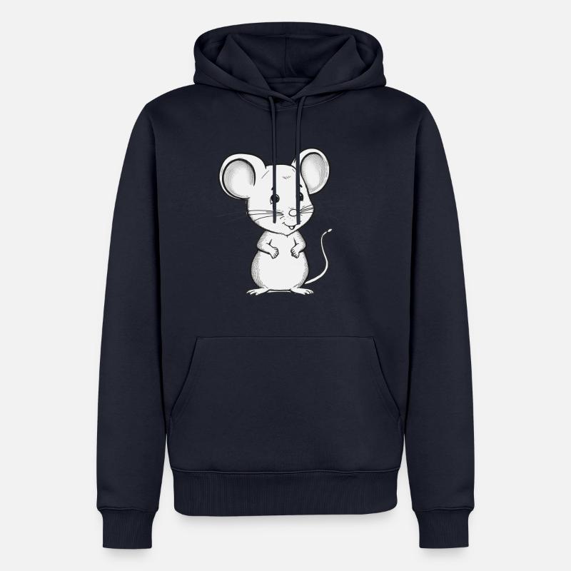 Tiny Mouse - Cute and Curious - Männer Premium Bio Hoodie - Navy