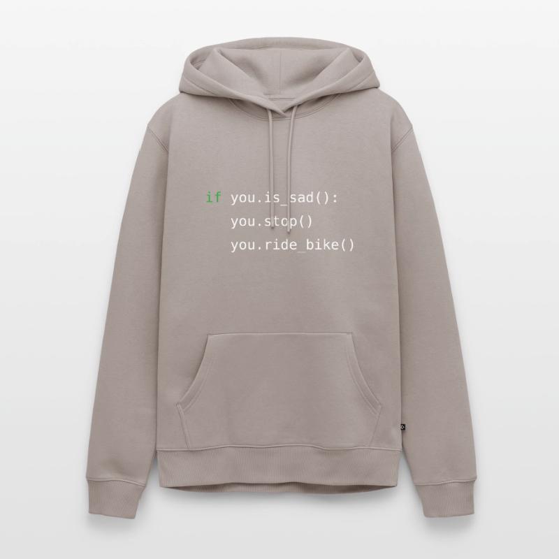 Python code | Fahrrad fahren | Programmierer | Dev Männer Premium Bio Hoodie