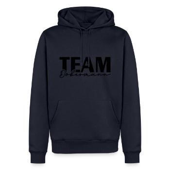 TEAM DOBERMANN Dobie Hundesport Hunde IGP Wilsigns - Männer Premium Bio Hoodie - Navy - Vorne - Nico (187cm)