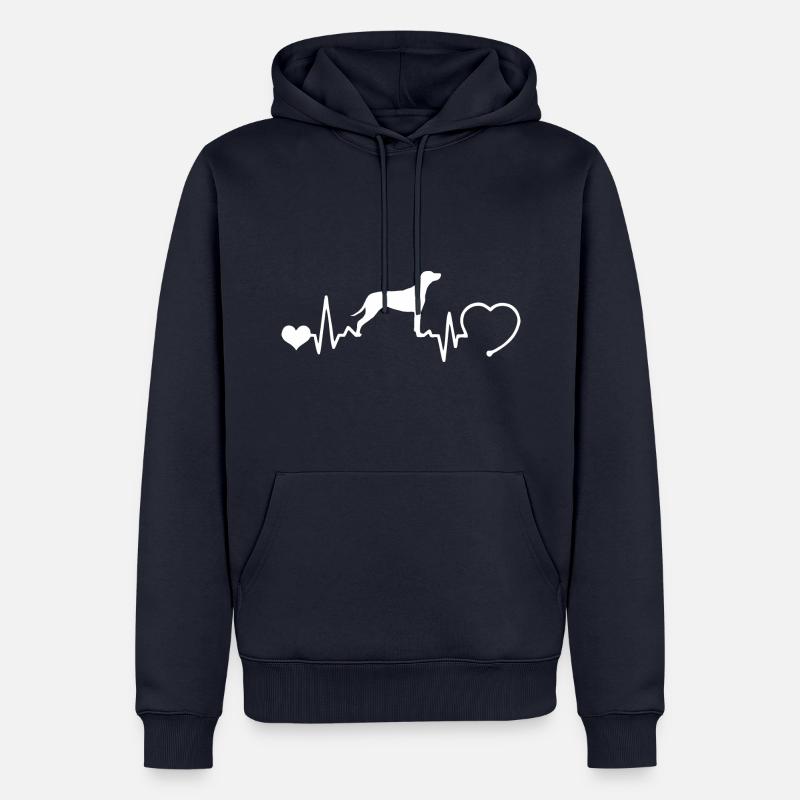 Rhodesian Ridgeback mit Herzschlag - Männer Premium Bio Hoodie - Navy