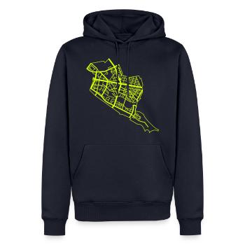 Friedrichshain Berlin - Men’s Premium Organic Hoodie - navy - Front - Nico (187cm)