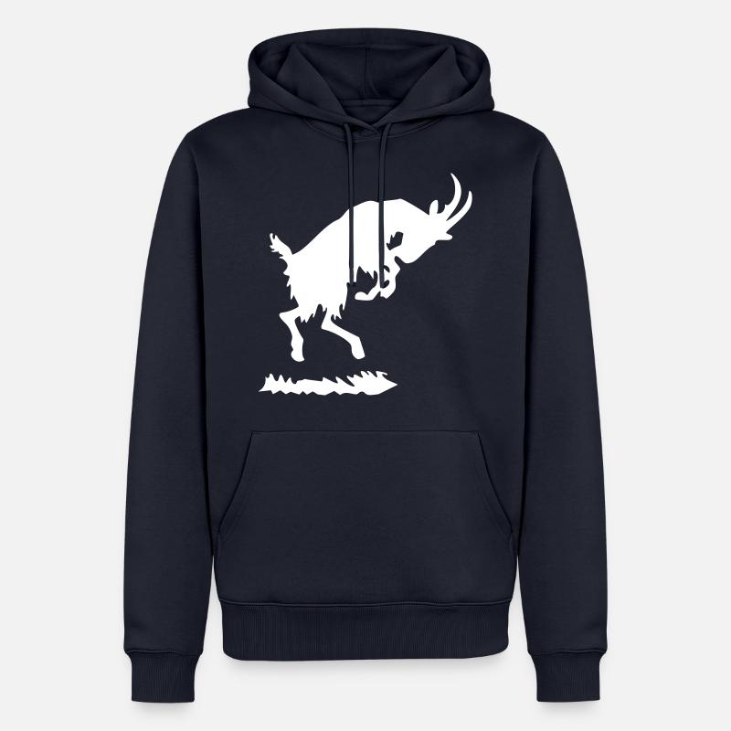Springender Ziegenbock - Männer Premium Bio Hoodie - Navy