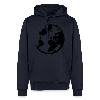 WorldmapLogo - Männer Premium Bio Hoodie - Navy - Vorne - Nico (187cm)