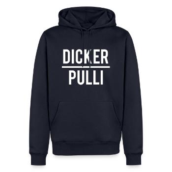 Dicker Pulli - Männer Premium Bio Hoodie - Navy - Vorne - Nico (187cm)