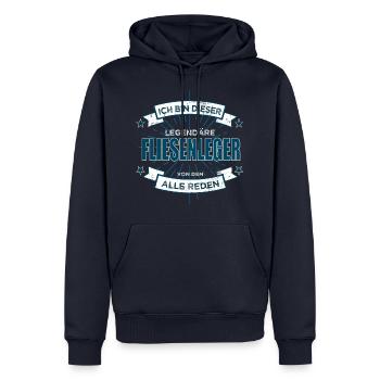 Fliesenleger Spruch lustig - Männer Premium Bio Hoodie - Navy - Vorne - Nico (187cm)