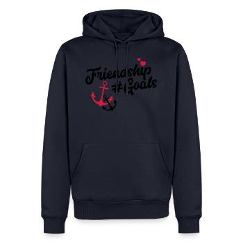 Friendship Goals Freundschaft - Männer Premium Bio Hoodie - Navy - Vorne - Nico (187cm)
