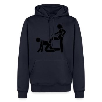 Ehepaar Brautpaar Peitsche Hochzeit - Männer Premium Bio Hoodie - Navy - Vorne - Nico (187cm)