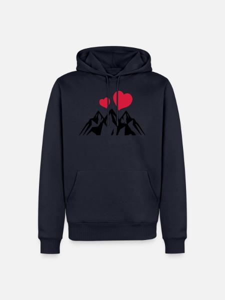 Mountains heart symbol mountains - Men’s Premium Organic Hoodie - navy