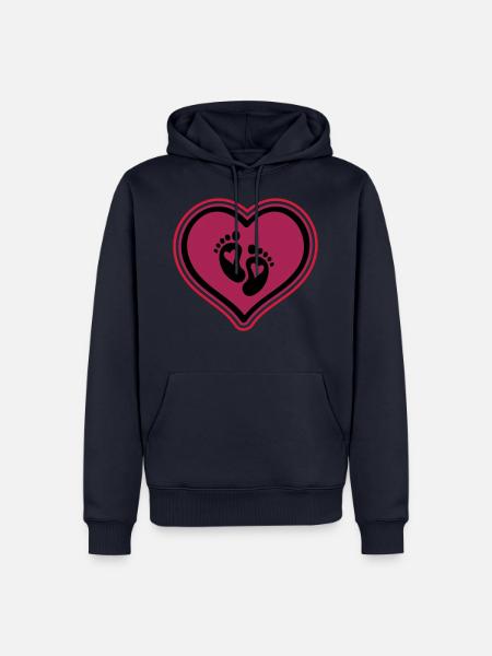 babyfüße baby herz - Männer Premium Bio Hoodie - Navy
