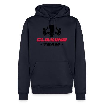 Bergsteiger Klettern - Männer Premium Bio Hoodie - Navy - Vorne - Nico (187cm)