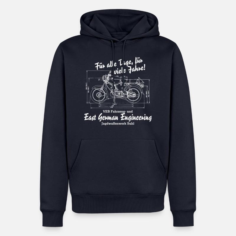 Simson S51 Blueprint - East German Engineering - Männer Premium Bio Hoodie - Navy