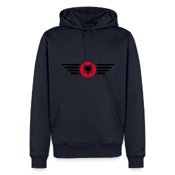 Albanien Stil Design T-Shirt - Männer Premium Bio Hoodie - Navy - Vorne - Nico (187cm)