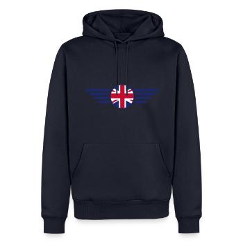 Ich liebe Vereinigtes Königreich, Eleganz Stil - Männer Premium Bio Hoodie - Navy - Vorne - Nico (187cm)