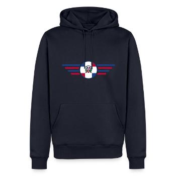 J’aime la République dominicaine Design T-Shirt - Sweat à capuche Premium bio Homme - bleu marine - Devant - Nico (187cm)