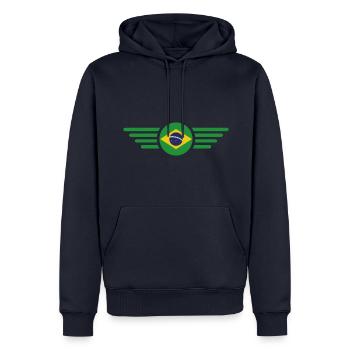 Brasilien Stil Design T-Shirt - Männer Premium Bio Hoodie - Navy - Vorne - Nico (187cm)