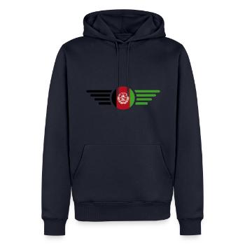 J’aime l’Afghanistan, T-shirt design de style élégance - Sweat à capuche Premium bio Homme - bleu marine - Devant - Nico (187cm)
