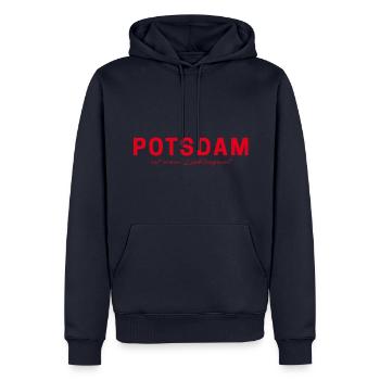 Potsdam T-Shirt – Perfekt für Fans - Männer Premium Bio Hoodie - Navy - Vorne - Nico (187cm)