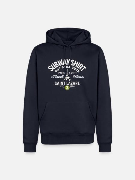 Suway-Hemd Parisstation St Lazare - Männer Premium Bio Hoodie - Navy