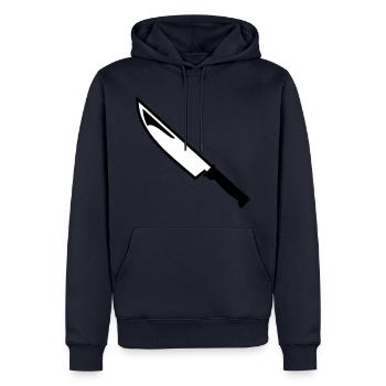 Couteau - Sweat à capuche Premium bio Homme - bleu marine - Devant - Nico (187cm)