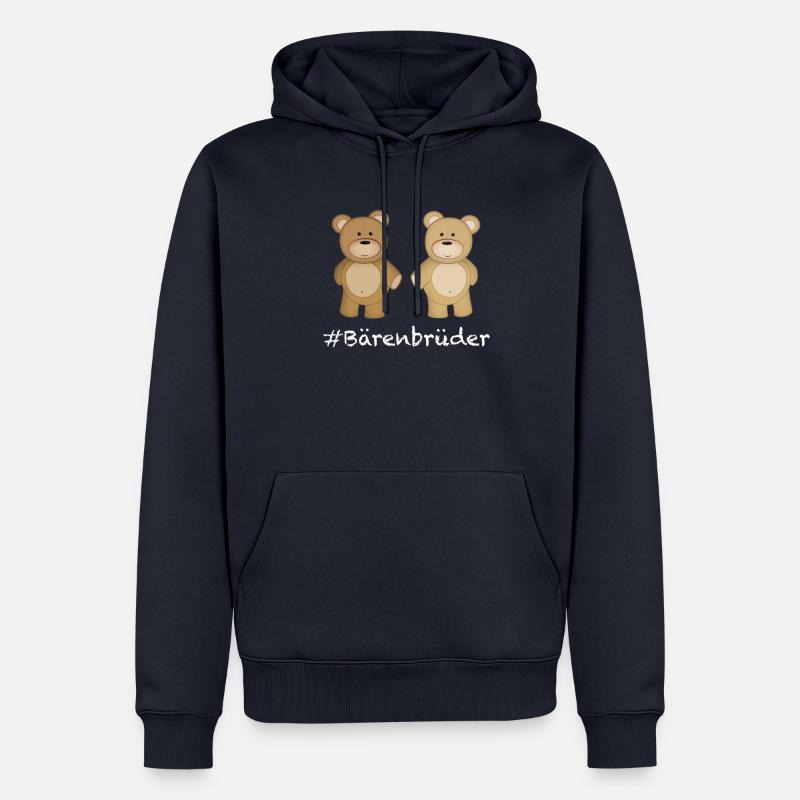 Ours frères, deux pour l'éternité. - Sweat à capuche Premium bio Homme - bleu marine