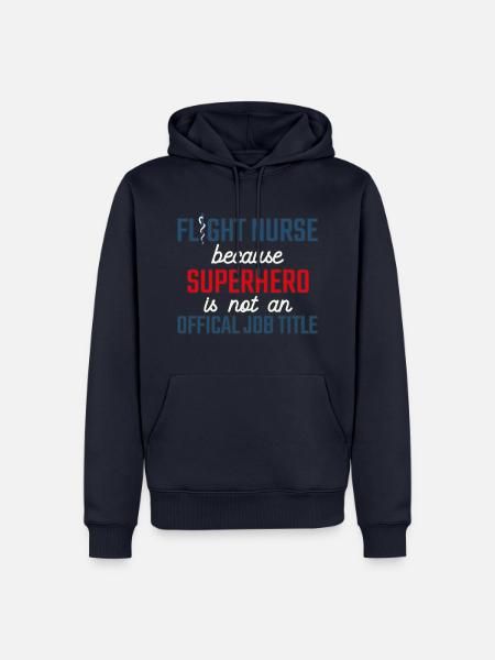 Flight Nurse Superhero Luftrettung - Männer Premium Bio Hoodie - Navy