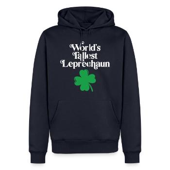 Le plus grand lutin du monde - Sweat à capuche Premium bio Homme - bleu marine - Devant - Nico (187cm)