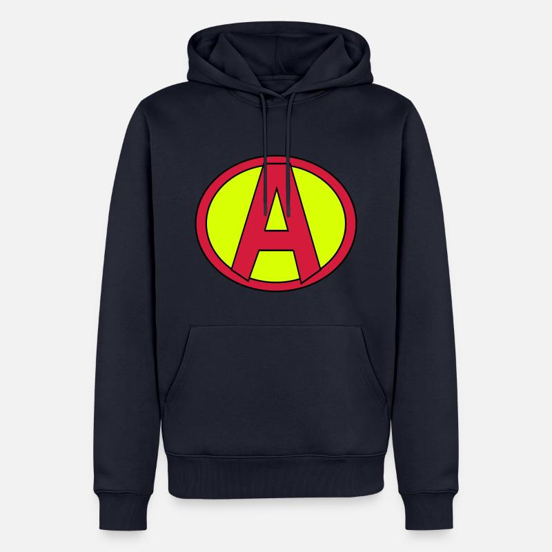 Super, Superheld, Superheldin, Hero, A - Männer Premium Bio Hoodie - Navy