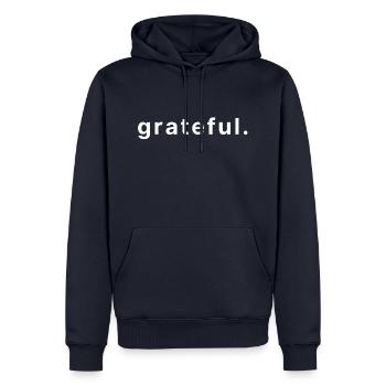 grateful. - Männer Premium Bio Hoodie - Navy - Vorne - Nico (187cm)